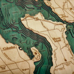 Nautical Wood Maps Lake Washington - Dark Frame Nautical Wood Maps Lake Washington - Dark Frame