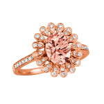 Doves by Doron Paloma 18K Rose Gold Diamond Ring with Round Morganite Doves by Doron Paloma 18K Rose Gold Diamond Ring with Round Morganite