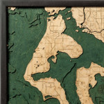 Nautical Wood Maps Whidbey and Camano Islands - Dark Frame Nautical Wood Maps Whidbey and Camano Islands - Dark Frame