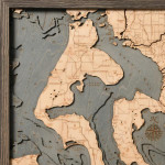Nautical Wood Maps Whidbey & Camano Islands  Nautical Wood Maps Whidbey & Camano Islands