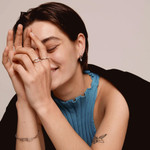 Ti Sento Milano 3 Pear Shaped Stones Mini Hoop Earrings