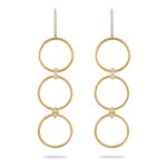 Doves by Doron Paloma 3 Open Circles Diamond Satin Finish Drop Earrings Doves by Doron Paloma 3 Open Circles Diamond Satin Finish Drop Earrings