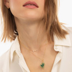 Monica Rich Kosann Aventurine Heart Necklace with Emeralds Monica Rich Kosann Aventurine Heart Necklace with Emeralds