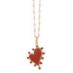 Monica Rich Kosann Carnelian Heart Necklace with Rubies Monica Rich Kosann Carnelian Heart Necklace with Rubies