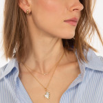 Monica Rich Kosann Midi Mother of Pearl Heart Necklace with Diamonds