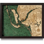 Nautical Wood Maps Fort Myers 