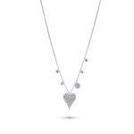 Meira T White Gold Diamond Heart and Charm Necklace