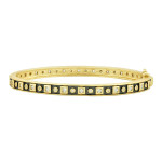 Freida Rothman Windows of the City Hinge Bangle - Black & Gold
