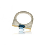 Mysterium Collection London Blue Mosaic Matte Finish Ring 