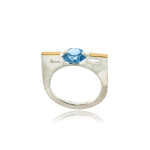 Mysterium Collection Swiss Blue Mosaic Matte Spinel Ring 