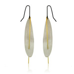 Mysterium Collection Matte Silver Petal Earrings 