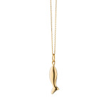 Monica Rich Kosann Mini Perseverance Gold Fish Charm Necklace