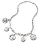 Monica Rich Kosann "Audrey" Link Charm Necklace in Sterling Silver Monica Rich Kosann "Audrey" Link Charm Necklace in Sterling Silver