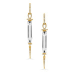 Doves by Doron Paloma Lucente 18K Yellow Gold Diamond Earrings with White Topaz Doves by Doron Paloma Lucente 18K Yellow Gold Diamond Earrings with White Topaz