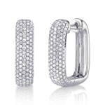 Shy Creation Diamond Pave Rectangle Hoop Earrings Shy Creation Diamond Pave Rectangle Hoop Earrings