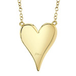 Shy Creation Yellow Gold Diamond Pave Heart Necklace - Medium Shy Creation Yellow Gold Diamond Pave Heart Necklace - Medium