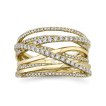 Shy Creation Yellow Gold Diamond Bridge Ring Shy Creation Yellow Gold Diamond Bridge Ring