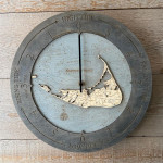 Nautical Wood Maps Nantucket Tide Clock  Nautical Wood Maps Nantucket Tide Clock