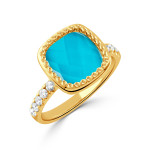 Doves by Doron Paloma Justinian Turquoise Ring with Diamonds Doves by Doron Paloma Justinian Turquoise Ring with Diamonds