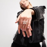 UNOde50 Ser Natural Silver Ring with Two Vertical Tubes