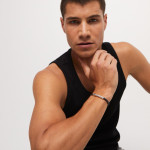 UNOde50 Ser Natural Brown Leather Bracelet with Silver Central Detail