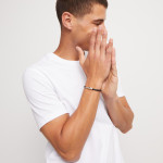 UNOde50 Ser Natural Black Leather Bracelet with Silver