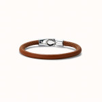 UNOde50 Ser Natural Camel Color Leather bracelet with Silver