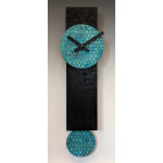 Leonie Clocks Narrow Black Pendulum Clock with Verdigris Copper 