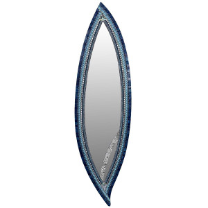 Zetamari Mosaic Artworks Willow Leaf Mirror - Blue  Zetamari Mosaic Artworks Willow Leaf Mirror - Blue