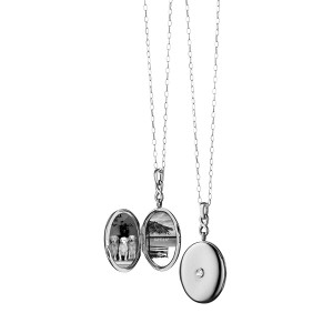 Monica Rich Kosann Infinity White Sapphire Locket Necklace Monica Rich Kosann Infinity White Sapphire Locket Necklace