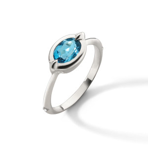 Monica Rich Kosann "Points North" London Blue Topaz Ring with White Sapphires Monica Rich Kosann "Points North" London Blue Topaz Ring with White Sapphires