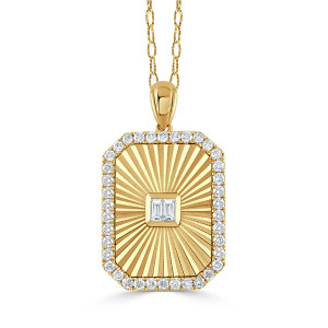 Doves by Doron Paloma Gold and Diamond Helios Pendant with Diamond Center Doves by Doron Paloma Gold and Diamond Helios Pendant with Diamond Center