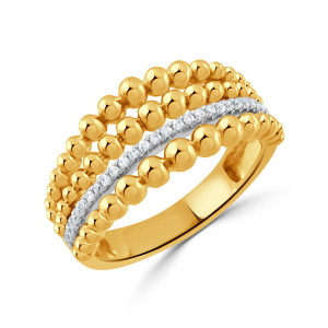 Doves by Doron Paloma Byzantine White & Yellow Gold Diamond Stacked Ring Doves by Doron Paloma Byzantine White & Yellow Gold Diamond Stacked Ring