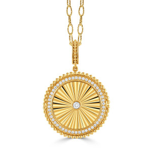 Doves by Doron Paloma Round Helios Gold & Diamond Pendant Doves by Doron Paloma Round Helios Gold & Diamond Pendant