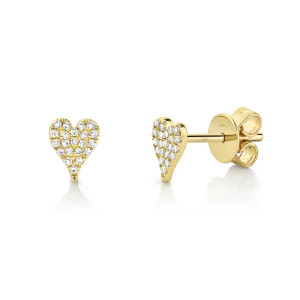 Shy Creation Diamond Pave Heart Stud Earrings Shy Creation Diamond Pave Heart Stud Earrings