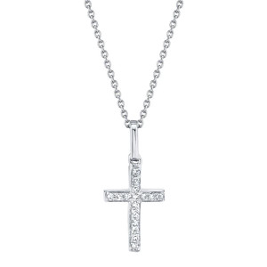 Shy Creation Diamond Cross Necklace - White Gold Shy Creation Diamond Cross Necklace - White Gold