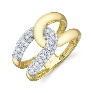 Shy Creation Gold and Diamond Loop Ring