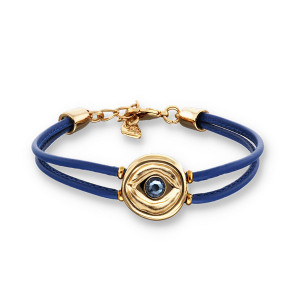 UNOde50 Ser Intuitiva Navy Eye Bracelet in Gold