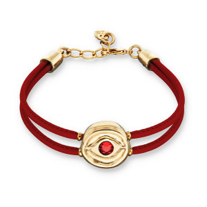 UNOde50 Ser Intuitiva Red Eye Bracelet in Gold