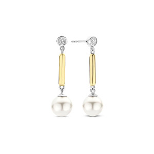 Ti Sento Milano Gold Pearl Drop Earrings