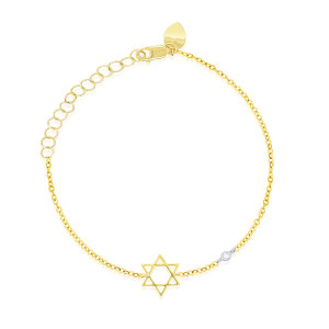 Meira T Yellow Gold Star of David Bracelet