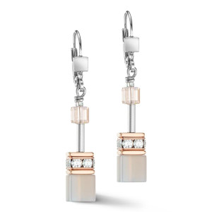 Coeur de Lion GeoCUBE Iconic Precious Earrings - Rose Gold - Peach