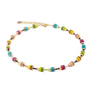 Coeur de Lion Boho Sunset Cube Necklace - Rainbow 
