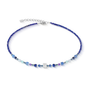 Coeur de Lion Shape Mix Spikes Necklace - Blue Moon