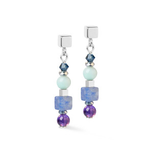 Coeur de Lion Shape Mix Spikes Earrings - Blue Moon