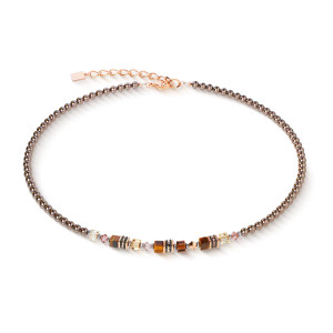 Coeur de Lion Princess Earth Glow Necklace - Rose Gold - Brown 