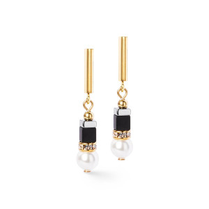 Coeur de Lion Precious Fusion Offset Earrings - Black - Pearl
