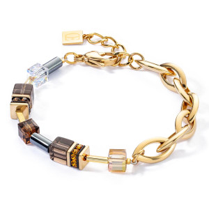 Coeur de Lion GeoCUBE Chunky Chain Bracelet - Gold-Brown