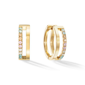 Coeur de Lion Eternal Unity Hoops - Gold-Multicolour Pastel 