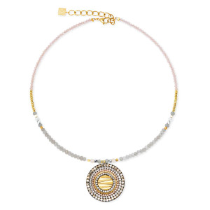 Coeur de Lion Necklace Amulet Modern Future - Gold-Beige